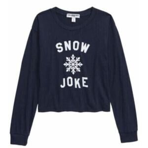 Sub-Urban Riot Girls Snow Joke Long Sleeve Allison Tee‎ Navy & White Large $34